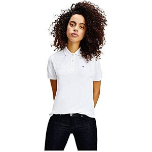 Tommy Hilfiger Tommy Jeans Women's Tjw Slim Polo T Shirt, White, S UK Tommy Hilfiger Tommy Jeans Women's Tjw Slim Polo T Shirt, White, S UK
