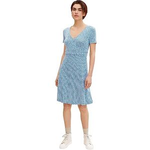 TOM TAILOR Ladie's 1032059 Wrap Look Dress, 29526-Blue Minimal Design, 16 UK TOM TAILOR Ladie's 1032059 Wrap Look Dress, 29526-Blue Minimal Design, 16 UK