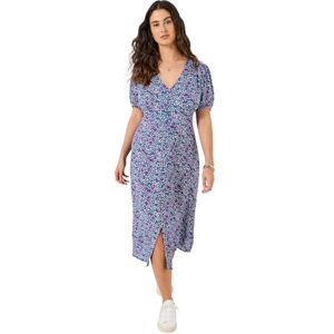 Joe Browns Women's Ditsy Print Crinkle Midi Dress, Regular, Purple, UK 6 Joe Browns Women's Ditsy Print Crinkle Midi Dress, Regular, Purple, UK 6