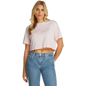 Calvin Klein Women’s Short Sleeve Varsity Boxy Cropped T-Shirt, Pink (Silver Peony), XS Calvin Klein Women’s Short Sleeve Varsity Boxy Cropped T-Shirt, Pink (Silver Peony), XS