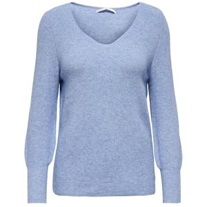 ONLY Women's ONLATIA L/S V-NECKCUFF Pullover KNT NOOS Sweater, Sodalite Blue/Detail:W. Melange, XL ONLY Women's ONLATIA L/S V-NECKCUFF Pullover KNT NOOS Sweater, Sodalite Blue/Detail:W. Melange, XL