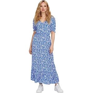 ONLY Women's Onlchianti S/S Long Dress WVN Noos, Marina/AOP: White Flower, XS ONLY Women's Onlchianti S/S Long Dress WVN Noos, Marina/AOP: White Flower, XS