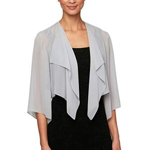 Alex Evenings Women's Short Bolero Shrug Jacket Dress Shirt, Silver, XL Alex Evenings Women's Short Bolero Shrug Jacket Dress Shirt, Silver, XL