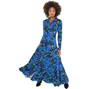 Joe Browns Women's Blue Print Floral Maxi Shirt Dress, Petite, Blue, UK 8 Joe Browns Women's Blue Print Floral Maxi Shirt Dress, Petite, Blue, UK 8