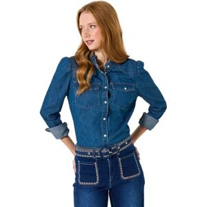 Joe Browns Women's Ruffle Collar Denim Blouse, Regular, Blue, UK 10 Joe Browns Women's Ruffle Collar Denim Blouse, Regular, Blue, UK 10