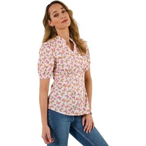 Joe Browns Women's Butterfly Print Short Sleeve Cotton Blouse, Slim, White, UK 8 Joe Browns Women's Butterfly Print Short Sleeve Cotton Blouse, Slim, White, UK 8