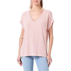 ONLY Women's Onltine S/S V-Neck top JRS T-Shirt, Rose of Sharon/Stripes: Cloud Dancer, M ONLY Women's Onltine S/S V-Neck top JRS T-Shirt, Rose of Sharon/Stripes: Cloud Dancer, M