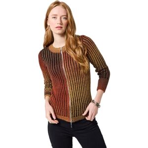 Joe Browns Women's Textured Ribbed Zip Up Cardigan Sweater, Orange, 12 Joe Browns Women's Textured Ribbed Zip Up Cardigan Sweater, Orange, 12