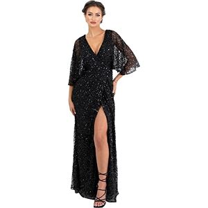 Maya Deluxe Womens Maxi Dress Ladies Sequin Embellished Wrap A-Line Dress for Wedding Guest Bridesmaid Evening Prom Ball Occasion Black Size 18 Maya Deluxe Womens Maxi Dress Ladies Sequin Embellished Wrap A-Line Dress for Wedding Guest Bridesmaid Evening Prom Ball Occasion Black Size 18