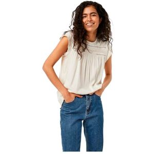 VERO MODA Women's Vmdebbie Pleat S/L Top Ga Noos T-Shirt, Snow White, XS VERO MODA Women's Vmdebbie Pleat S/L Top Ga Noos T-Shirt, Snow White, XS