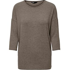 ONLY ONLGLAMOUR Women's Thin Knitted Jumper 3/4 Long Sleeve Crew Neck Shirt Knitted Basic Stretch Sweater Colours: Brown-2, Size: M, Falcon/Detail: Melange, M ONLY ONLGLAMOUR Women's Thin Knitted Jumper 3/4 Long Sleeve Crew Neck Shirt Knitted Basic Stretch Sweater Colours: Brown-2, Size: M, Falcon/Detail: Melange, M