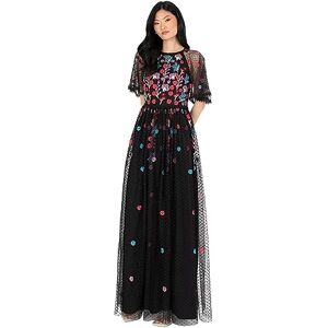 Maya Deluxe Women's Maxi Dress Ladies Ball Gown for Wedding Guest Short Sleeve Polka Dot Floral Sequin Embellished Prom Occasion, Black, 22 Maya Deluxe Women's Maxi Dress Ladies Ball Gown for Wedding Guest Short Sleeve Polka Dot Floral Sequin Embellished Prom Occasion, Black, 22