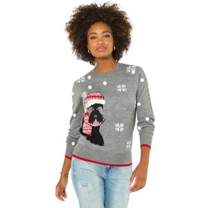 Joe Browns Women's Scottie Dog Embroidered Jumper, Regular, Grey, UK 10 Joe Browns Women's Scottie Dog Embroidered Jumper, Regular, Grey, UK 10