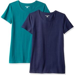 Amazon Essentials Women's Regular-Fit Short-Sleeve Crewneck T-Shirt, Pack of 2, Navy/Teal Green, XXL Amazon Essentials Women's Regular-Fit Short-Sleeve Crewneck T-Shirt, Pack of 2, Navy/Teal Green, XXL
