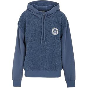 Emporio Armani WOMAN'S FUZZY FLEECE HOODIE SWEATSHIRT BLUE M Emporio Armani WOMAN'S FUZZY FLEECE HOODIE SWEATSHIRT BLUE M