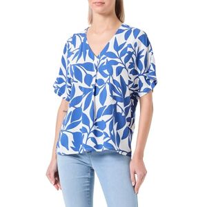 VERO MODA Women's Vmeasy Joy SS V-Neck WVN Ga Top, Snow White/AOP: Alisa Mazarine Blue, XS VERO MODA Women's Vmeasy Joy SS V-Neck WVN Ga Top, Snow White/AOP: Alisa Mazarine Blue, XS