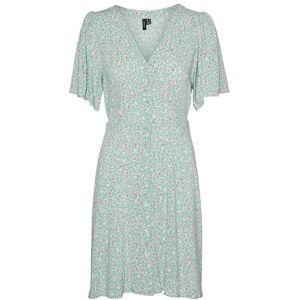 VERO MODA Women's Vmalba SS Short Dress WVN Ga Noos Keid, Silt Green/AOP:ulrikke, M VERO MODA Women's Vmalba SS Short Dress WVN Ga Noos Keid, Silt Green/AOP:ulrikke, M