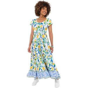 Joe Browns Women's Petite Fashion Lemon Print Scoop Neck Crinkle Cotton Dress, Regular Fit, White, UK 6 Petite Joe Browns Women's Petite Fashion Lemon Print Scoop Neck Crinkle Cotton Dress, Regular Fit, White, UK 6 Petite