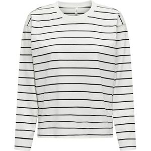 ONLY Women's Onllaura L/S Boxy Top JRS Longsleeve T-Shirt, Cloud Dancer/Stripes: Black, XXL ONLY Women's Onllaura L/S Boxy Top JRS Longsleeve T-Shirt, Cloud Dancer/Stripes: Black, XXL