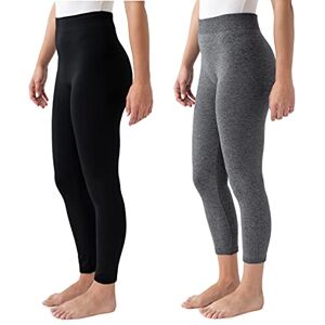 MUK LUKS Women's 2 Pack of Leggings Hosiery, Black/Grey, Small/Medium (Pack of 2) MUK LUKS Women's 2 Pack of Leggings Hosiery, Black/Grey, Small/Medium (Pack of 2)