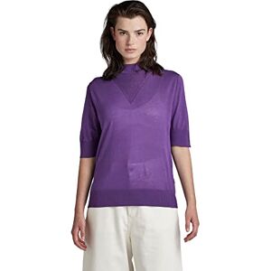 G-STAR Women's Core Mock Neck Knitted Sweater, Purple (dk violet D21962-D166-5616), L G-STAR Women's Core Mock Neck Knitted Sweater, Purple (dk violet D21962-D166-5616), L