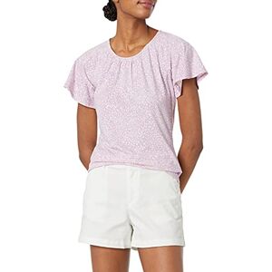 Amazon Essentials Women's Classic-Fit Cape Sleeve Open Crewneck T-Shirt, Lilac Animal, Medium Amazon Essentials Women's Classic-Fit Cape Sleeve Open Crewneck T-Shirt, Lilac Animal, Medium