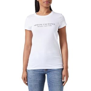 Armani Exchange Women's Slim fit Milano New York Crew Neck T-Shirt, White (Optic White), L Armani Exchange Women's Slim fit Milano New York Crew Neck T-Shirt, White (Optic White), L