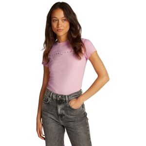 Tommy Jeans Women’s Linear Slim Fit Short Sleeve T-Shirt, Pink (Pink Sugar), XL Tommy Jeans Women’s Linear Slim Fit Short Sleeve T-Shirt, Pink (Pink Sugar), XL