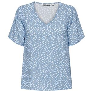 ONLY Women's Onlsusan S/S V-Neck Top WVN Noos T-Shirt, Blue, S ONLY Women's Onlsusan S/S V-Neck Top WVN Noos T-Shirt, Blue, S