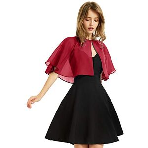 BUCUXE Women's Soft Chiffon Shawl Wraps Shrug for Evening Dress Wedding Cape Bolero Flapper Cover Up, Wine Red, One Size BUCUXE Women's Soft Chiffon Shawl Wraps Shrug for Evening Dress Wedding Cape Bolero Flapper Cover Up, Wine Red, One Size