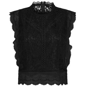 ONLY Women's ONLKARO S/L LACE TOP WVN Vest, Black, M ONLY Women's ONLKARO S/L LACE TOP WVN Vest, Black, M