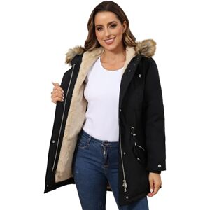 Royal Matrix Women's Hooded Warm Winter Parka Coat Fleece Lined Long Thichkened Winter Jacket with Faux-fur Ruff (Black Upgrade, 10) Royal Matrix Women's Hooded Warm Winter Parka Coat Fleece Lined Long Thichkened Winter Jacket with Faux-fur Ruff (Black Upgrade, 10)