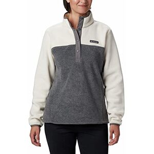 Columbia Women's Benton Springs Half Snap Pullover Fleece Jacket, City Grey Heather, Chalk, S Petite Columbia Women's Benton Springs Half Snap Pullover Fleece Jacket, City Grey Heather, Chalk, S Petite