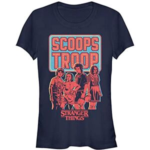 Stranger Things Women's Scoop Troop Short Sleeve T-Shirt, Navy, S Stranger Things Women's Scoop Troop Short Sleeve T-Shirt, Navy, S
