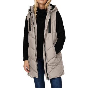 JDY Women's skylar OTW Noos Padded Hood Waistcoat Vest, Chateau Grey/Detail: Black, M JDY Women's skylar OTW Noos Padded Hood Waistcoat Vest, Chateau Grey/Detail: Black, M