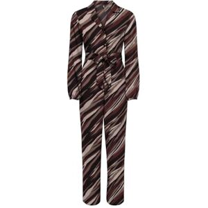 ONLY Women's Onlnova Life Elite L/S Zira Jumpsuit, Brown Stone/AOP:589 Russet Graphic, S ONLY Women's Onlnova Life Elite L/S Zira Jumpsuit, Brown Stone/AOP:589 Russet Graphic, S