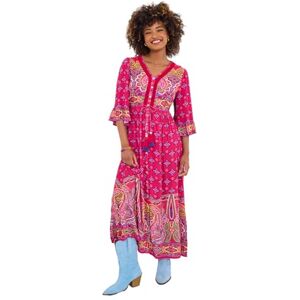 Joe Browns Women's Vibrant Border Print Button Through Maxi Dress, Regular Fit, Pink, UK 12 Joe Browns Women's Vibrant Border Print Button Through Maxi Dress, Regular Fit, Pink, UK 12
