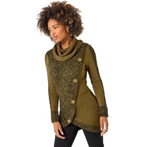 Joe Browns Womens V Shaped Hem Two Tone Marl Funnel Neck Jumper Sweater, Khaki, 18 UK Joe Browns Womens V Shaped Hem Two Tone Marl Funnel Neck Jumper Sweater, Khaki, 18 UK