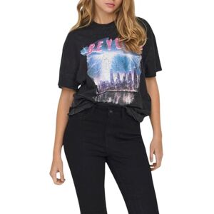 ONLY Women's Onllucca Life S/S Night Top Box JRS T-Shirt, Black/Print:Beyond Good, S ONLY Women's Onllucca Life S/S Night Top Box JRS T-Shirt, Black/Print:Beyond Good, S