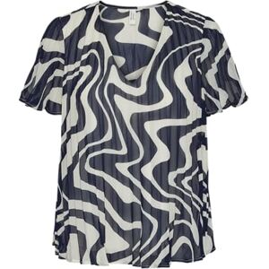VERO MODA Women's Vmkate S/S V-Neck top WVN Btq, Navy Blazer/AOP:Kate, S VERO MODA Women's Vmkate S/S V-Neck top WVN Btq, Navy Blazer/AOP:Kate, S