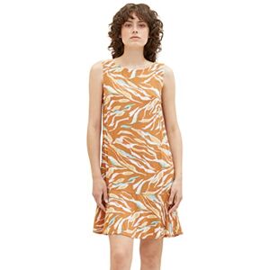 TOM TAILOR Women's 1037234 Dress, 31758-Brown Abstract Leaf Design, 6 TOM TAILOR Women's 1037234 Dress, 31758-Brown Abstract Leaf Design, 6