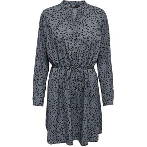 ONLY Women's Onlcory L/S V-Neck Tunic WVN Noos Blouse, Blue Indigo/Aop: Black Leo, M ONLY Women's Onlcory L/S V-Neck Tunic WVN Noos Blouse, Blue Indigo/Aop: Black Leo, M