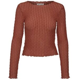 VERO MODA Women's Vmshelby LS O-Neck Short top VMA Noos Longsleeve T-Shirt, Brandy Brown, M VERO MODA Women's Vmshelby LS O-Neck Short top VMA Noos Longsleeve T-Shirt, Brandy Brown, M