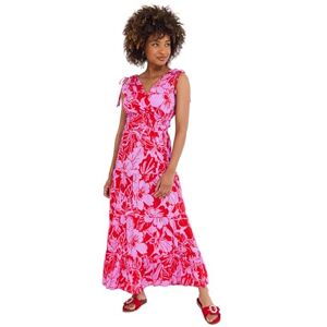 Joe Browns Women's Fashion Floral Print Sleeveless Tie Shoulder Cotton Maxi Dress, Regular Fit, Red, UK 18 Joe Browns Women's Fashion Floral Print Sleeveless Tie Shoulder Cotton Maxi Dress, Regular Fit, Red, UK 18