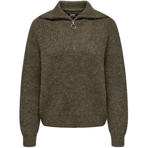 ONLY Women's Onlbaker L/S Zip Knt Pullover Sweater, Cocoa Brown/Detail: Melange, M UK ONLY Women's Onlbaker L/S Zip Knt Pullover Sweater, Cocoa Brown/Detail: Melange, M UK