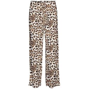 VERO MODA Women's Vmeasy Joy Hw Wide Pants WVN Ga, Tan/AOP: Leo, L VERO MODA Women's Vmeasy Joy Hw Wide Pants WVN Ga, Tan/AOP: Leo, L