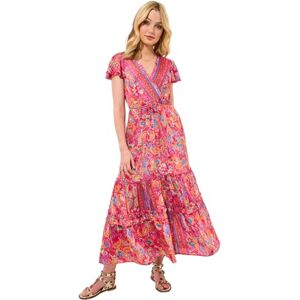 Joe Browns Women's Paisley Print V-Neck Maxi Dress, Pink, 14 Joe Browns Women's Paisley Print V-Neck Maxi Dress, Pink, 14