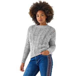 Joe Browns Women's Crew Neck Open Knit Jumper, Oversized, Grey, UK 18 Joe Browns Women's Crew Neck Open Knit Jumper, Oversized, Grey, UK 18