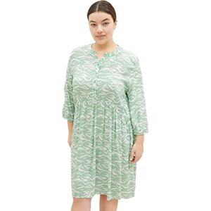 TOM TAILOR Ladies Dress 1035963, 31574 Green Small Wavy Design, 48 Plus TOM TAILOR Ladies Dress 1035963, 31574 Green Small Wavy Design, 48 Plus