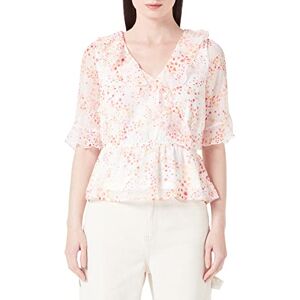 VERO MODA Women's Vmdora Kaya 2/4 Wrap Top WVN Ga, Snow White/AOP: Dora, S VERO MODA Women's Vmdora Kaya 2/4 Wrap Top WVN Ga, Snow White/AOP: Dora, S